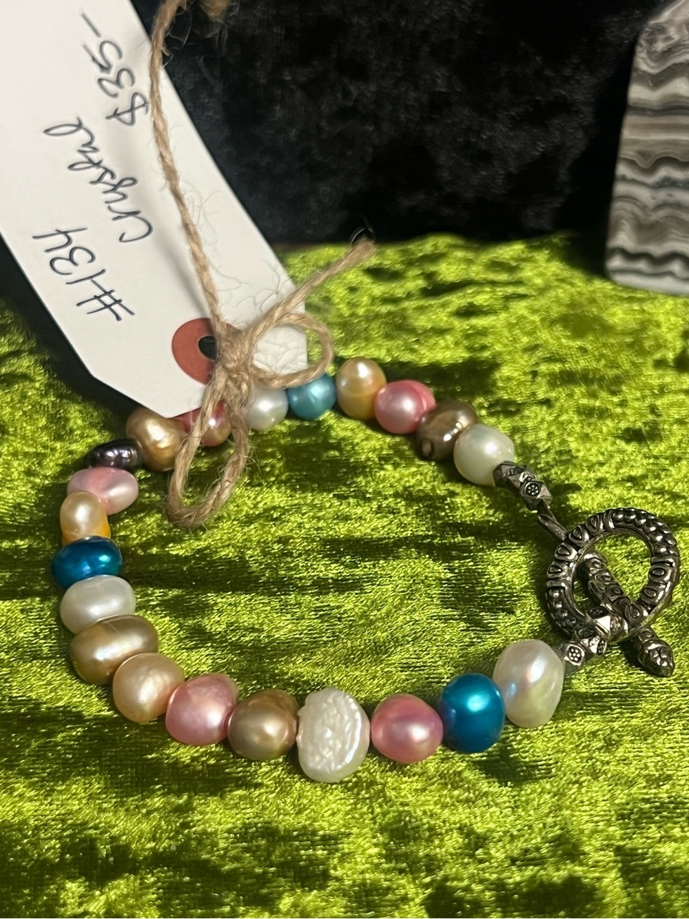 Multicolor Freshwater Pearl Toggle Bracelet